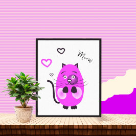 かわいい薄紫猫 キャンバスプリント