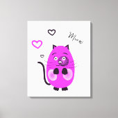 かわいい薄紫猫 キャンバスプリント (正面)