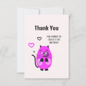 かわいい薄紫猫 サンキューカード (正面)