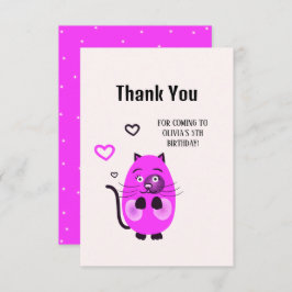 かわいい薄紫猫 サンキューカード