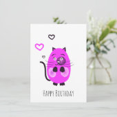 かわいい薄紫猫 シーズンカード (スタンド正面)