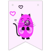 かわいい薄紫猫 バンティングフラッグ (第1の旗)