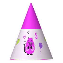 かわいい薄紫猫 パーティーハット