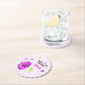 かわいい薄紫猫 ペーパーコースター (インサイチュ)