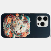 かわいい虎と花紙切り出し Case-Mate iPhoneケース (裏面 (横))