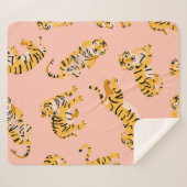 かわいい虎のシームレスな模様 シェルパブランケット (正面(横))