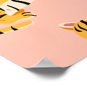 かわいい虎のシームレスな模様 ポスター (角)