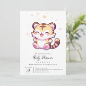 かわいい虎のベビーシャワー 招待状 (スタンド正面)