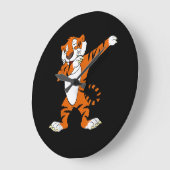 かわいい虎の動物パーティー ラージ壁時計 (傾斜)