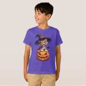 かわいい虎の子が魔女の帽子をかぶる Tシャツ (正面フル)