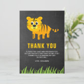 かわいい虎の子供の誕生日パーティー サンキューカード (スタンド正面)