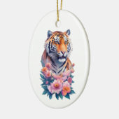 かわいい虎の花 セラミックオーナメント (左)