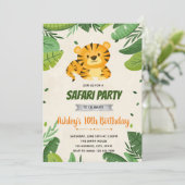 かわいい虎の誕生日パーティーの招待 招待状 (スタンド正面)