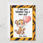 かわいい虎の赤ちゃんのバレンタインカード シーズンカード (正面)