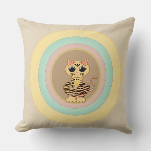 かわいい虎ネコ クッション (正面)