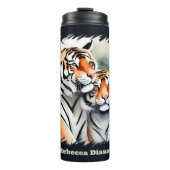 かわいい虎好きな人名前を追加 タンブラー (正面)