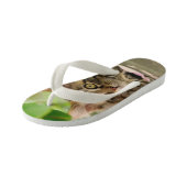 かわいい虎猫のメインのあらいぐま猫の子ネコの柔らかい写真の子供 キッズビーチサンダル (アングル)