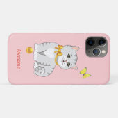かわいい虎猫キティ猫オンライトピンク Case-Mate iPhoneケース (裏面(横))