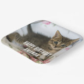 かわいい虎猫子猫が驚く誕生日 ペーパープレート (傾斜あり)