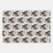 かわいい虎猫子猫ちゃんビックリパターン（の模様が）ある ラッピングペーパーシート (正面3)