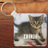 かわいい虎猫子猫ちゃんビックリ キーホルダー (正面)