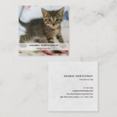 かわいい虎猫子猫ちゃんビックリ スクエア名刺 (正面/裏面)