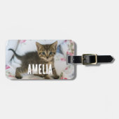 かわいい虎猫子猫ちゃんビックリ ラゲッジタグ (正面横)