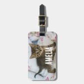 かわいい虎猫子猫ちゃんビックリ ラゲッジタグ (正面縦)