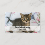 かわいい虎猫子猫ちゃんビックリ 名刺 (正面)