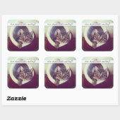 かわいい虎猫子猫インハット写真テンプレート スクエアシール (シート)