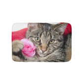 かわいい虎猫猫はとの上がりました バスマット (正面)