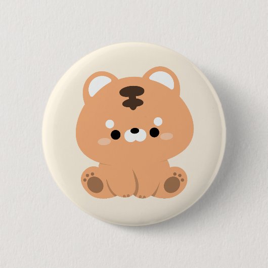かわいい虎 缶バッジ (正面)