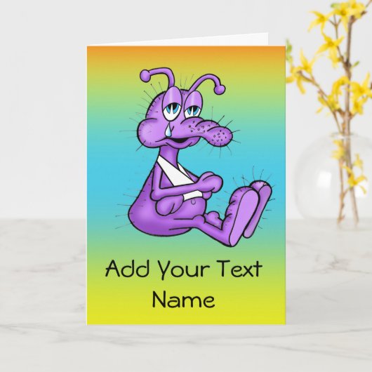 かわいい虫が元気に カード (黄色い花)