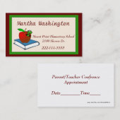 かわいい虫だらけのAppleの先生の名刺 予約カード (正面/裏面)