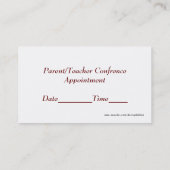 かわいい虫だらけのAppleの先生の名刺 予約カード (裏面)