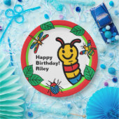かわいい虫と昆虫の子供の誕生日 ペーパープレート (パーティー)