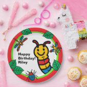 かわいい虫と昆虫の子供の誕生日 ペーパープレート (パーティー)