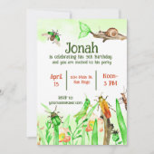 かわいい虫の少年の誕生日パーティカスタムー 招待状 (正面)