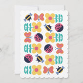 かわいい虫の庭のハチさんの3歳の誕生日パーティー 招待状 (裏面)