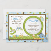 かわいい虫の誕生日のパーティの招待状 招待状 (正面)