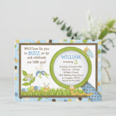 かわいい虫の誕生日のパーティの招待状 招待状 (スタンド正面)