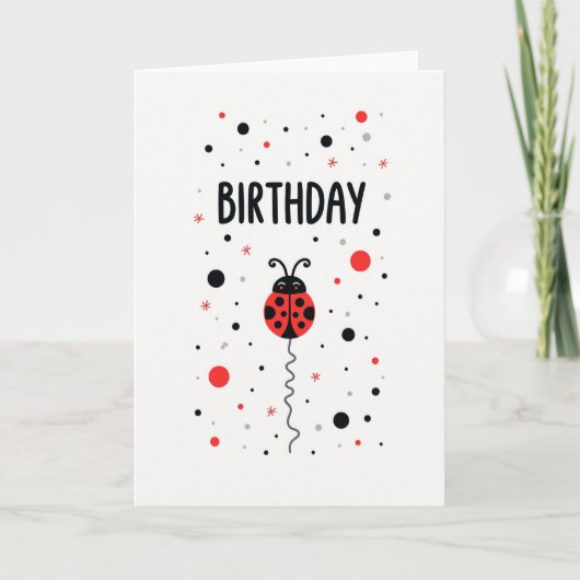 かわいい虫の誕生日カード カード (正面)