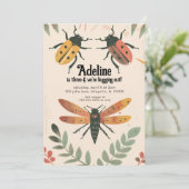 かわいい虫をテーマにした誕生日パーティーの招待状 招待状 (スタンド正面)