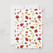 かわいい虫ラディバグ1歳の誕生日 サンキューカード (裏面)