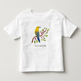 かわいい虫 おいしい カラフルな 鳥 女の子 トドラーTシャツ