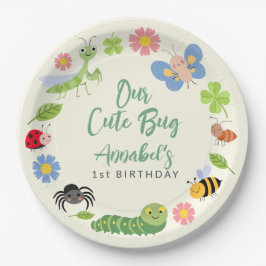 かわいい虫 レディバグ バタフライ こどもの1歳誕生日 ペーパープレート