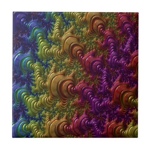 かわいい虹おもしろいの抽象芸術の涙が滴る タイル (正面)