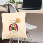 かわいい虹が輝くパーソナライズされた トートバッグ