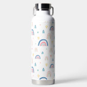 かわいい虹とハート模様 ウォーターボトル (正面)