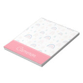 かわいい虹とハート模様 ノートパッド (回転)